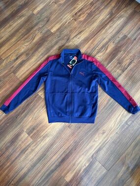 🐆PUMA Men's Full-Zip Track Jacket - Navy & Red